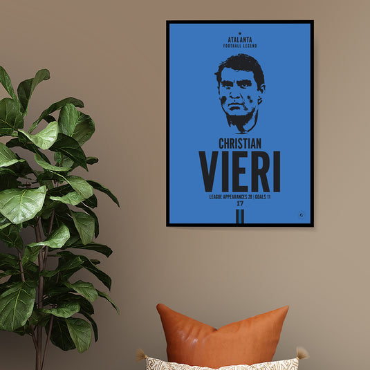 Christian Vieri Atalanta Football Legend Iconic Portrait Print