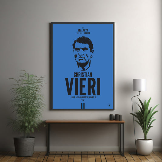 Christian Vieri Atalanta Football Legend Iconic Portrait Print