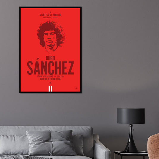 Hugo Sanchez Atletico Madrid Football Legend Iconic Portrait Print