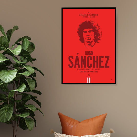 Hugo Sanchez Head Poster - Atletico Madrid