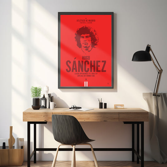 Hugo Sanchez Head Poster - Atletico Madrid