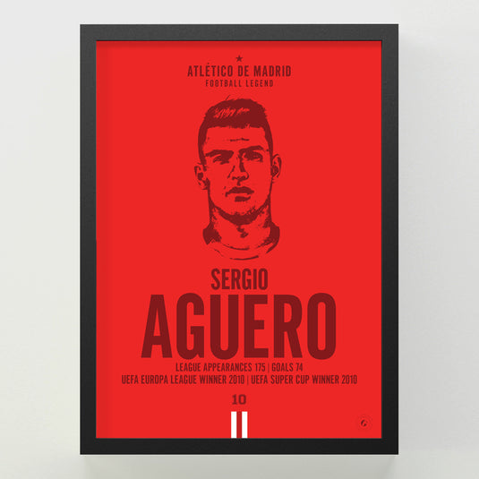 Sergio Aguero Head Poster - Atletico Madrid