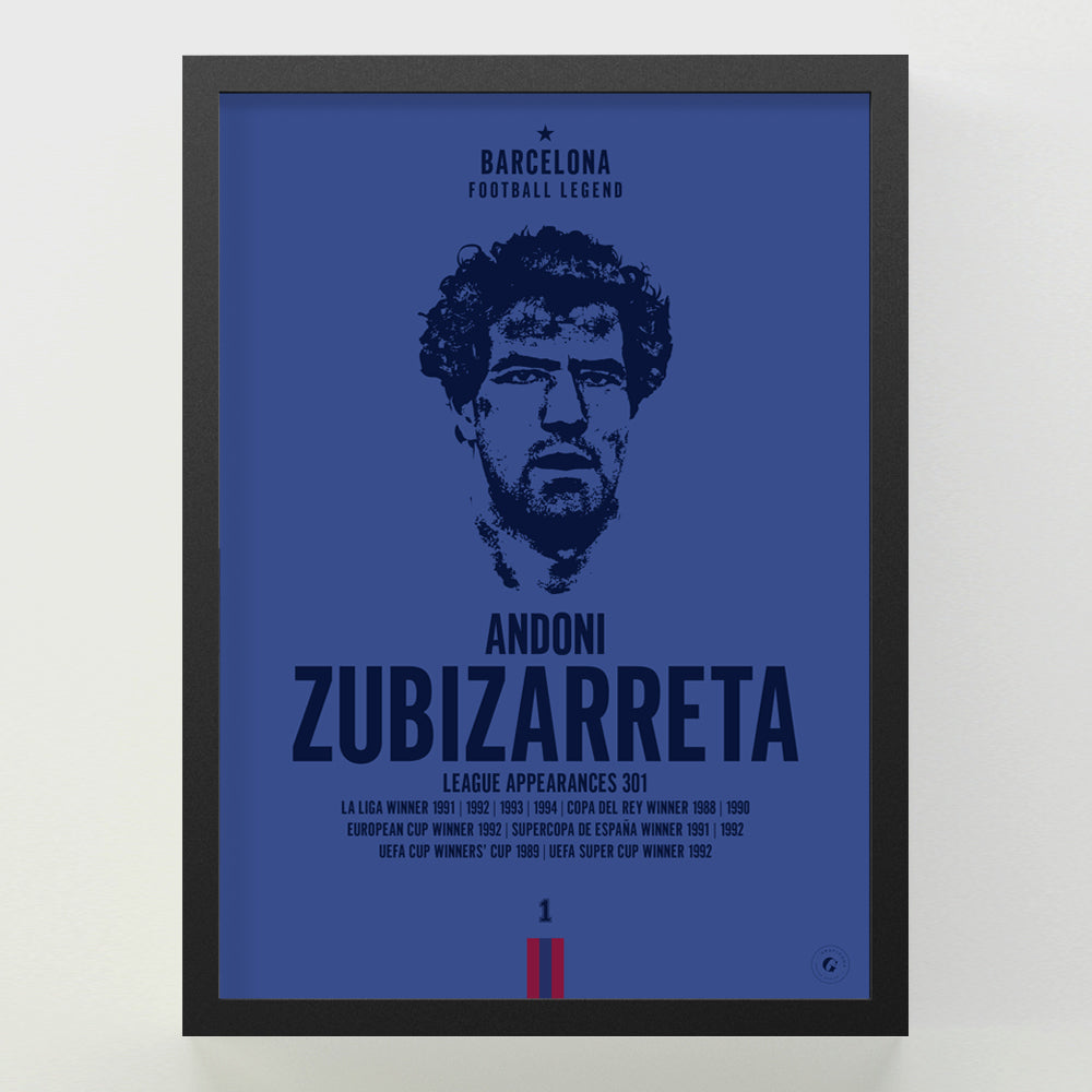Andoni Zubizarreta Head Poster - Barcelona