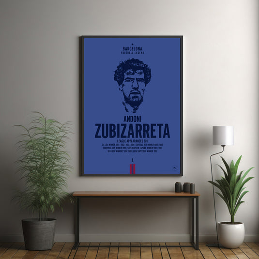 Andoni Zubizarreta Head Poster - Barcelona