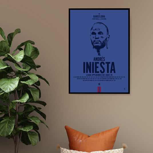Andres Iniesta Head Poster - Barcelona
