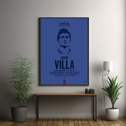 David Villa Barcelona Legend Iconic Portrait Print