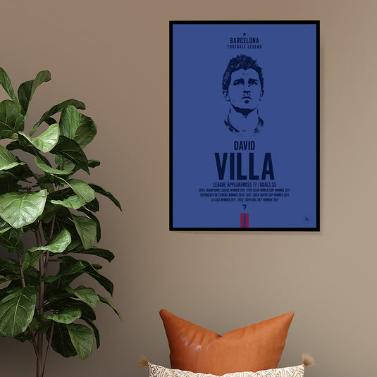 David Villa Barcelona Legend Iconic Portrait Print