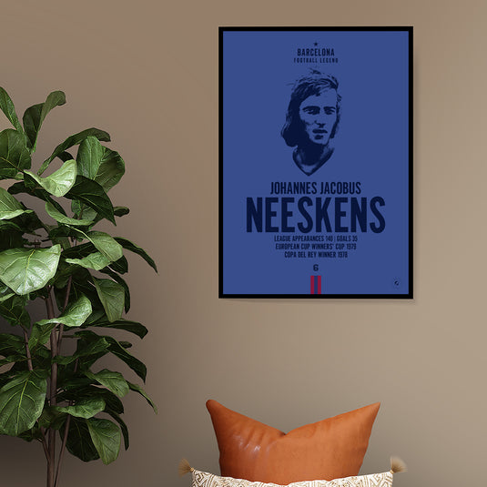 Johan Neeskens Barcelona Legend Iconic Portrait Print