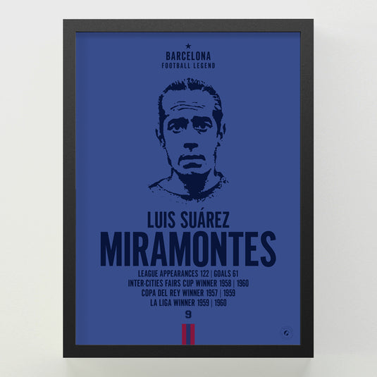 Luis Suarez Miramontes Head Poster - Barcelona