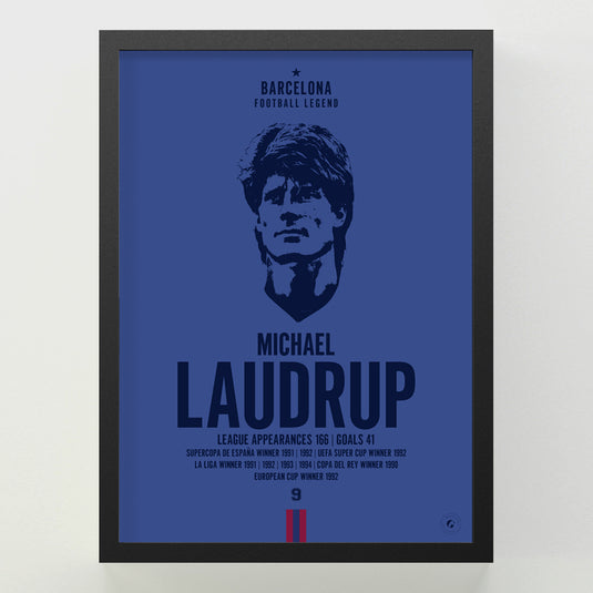 Michael Laudrup Head Poster - Barcelona