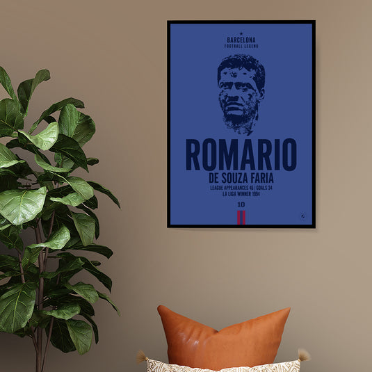 Romario Barcelona Legend Iconic Portrait Print