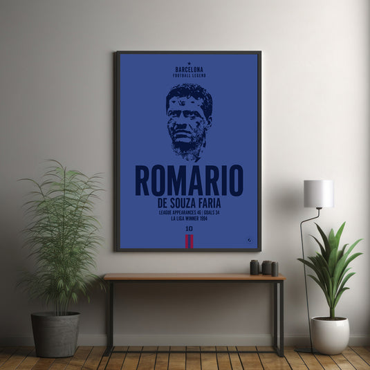 Romario Barcelona Legend Iconic Portrait Print