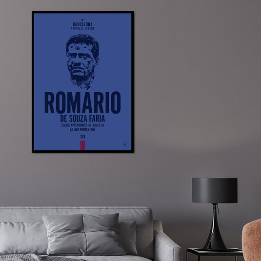 Romario Barcelona Legend Iconic Portrait Print