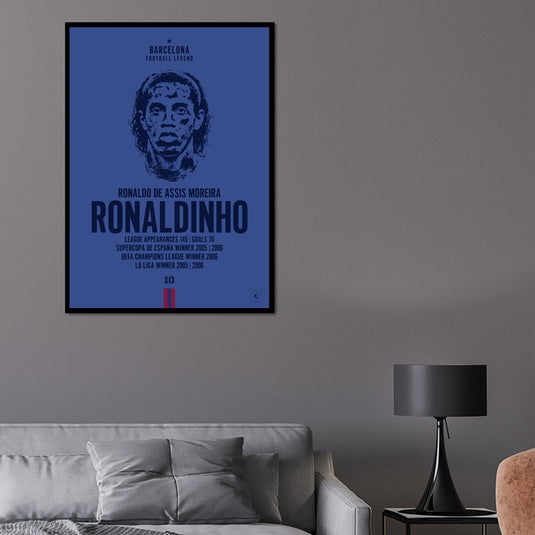 Ronaldinho Barcelona Legend Iconic Portrait Print