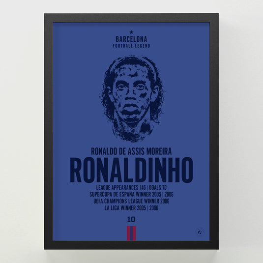 Ronaldinho Barcelona Legend Iconic Portrait Print