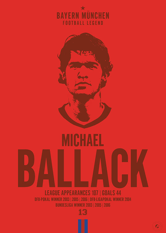 Póster de cabeza de Michael Ballack - FC Bayern Munich