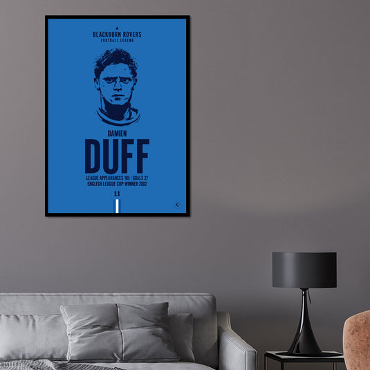 Damien Duff Head Poster - Blackburn Rovers