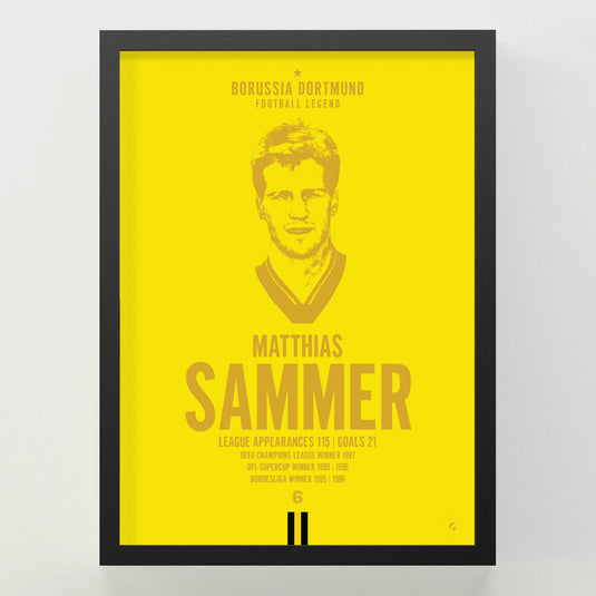 Matthias Sammer Head Poster - Borussia Dortmund