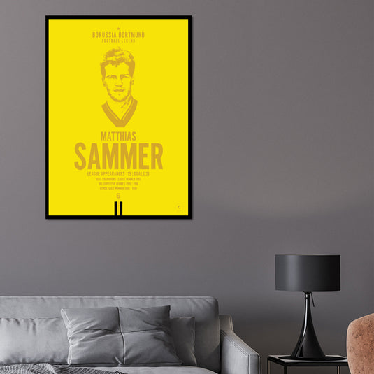 Matthias Sammer Head Poster - Borussia Dortmund