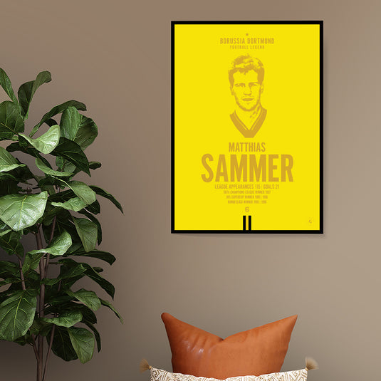 Matthias Sammer Head Poster - Borussia Dortmund