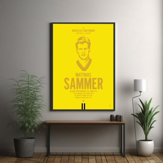 Matthias Sammer Head Poster - Borussia Dortmund