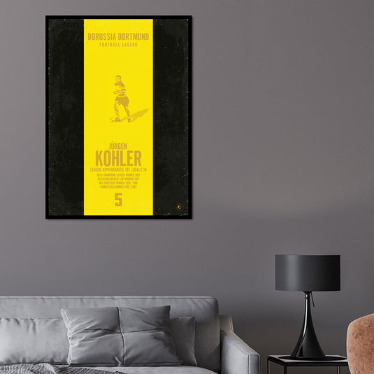 Jurgen Kohler Borussia Dortmund Heritage Stripes Print