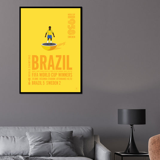 Brazil 1958 FIFA World Cup Winners Poster