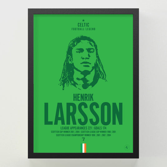 Henrik Larsson Head Poster - Celtic