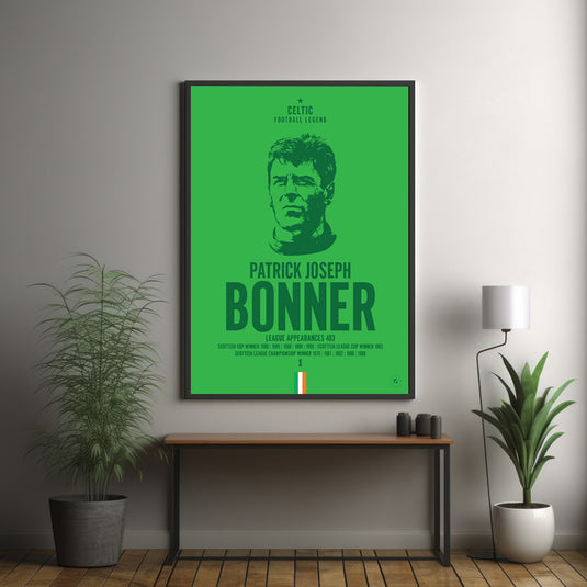 Packie Bonner Head Poster - Celtic