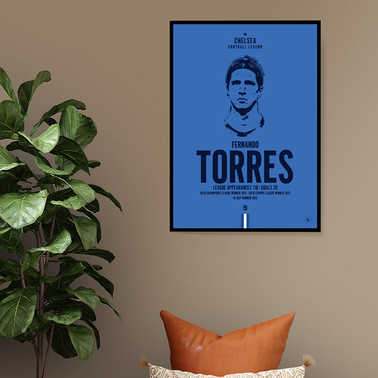 Fernando Torres Chelsea Football Legend Iconic Portrait Print