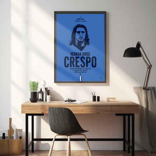 Hernan Crespo Chelsea Football Legend Iconic Portrait Print