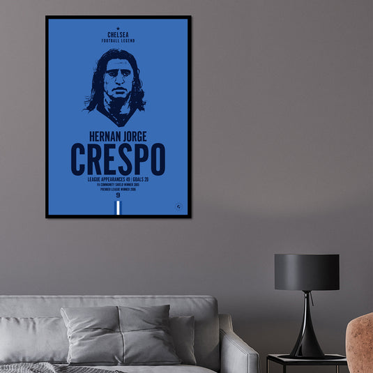 Hernan Crespo Chelsea Football Legend Iconic Portrait Print