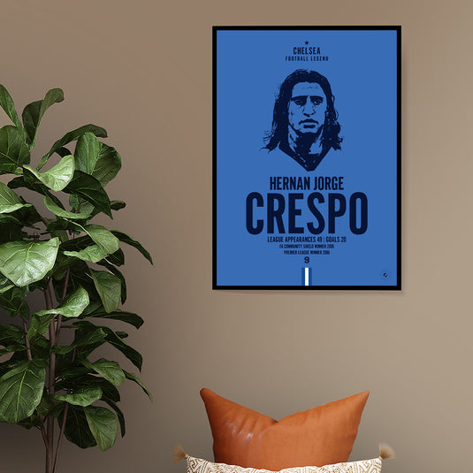 Hernan Crespo Chelsea Football Legend Iconic Portrait Print