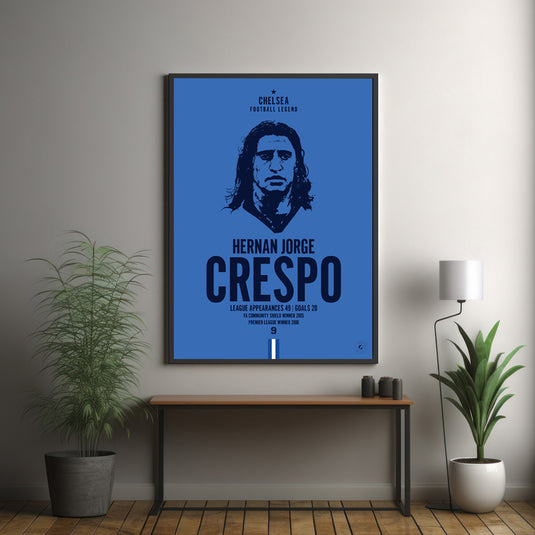 Hernan Crespo Chelsea Football Legend Iconic Portrait Print