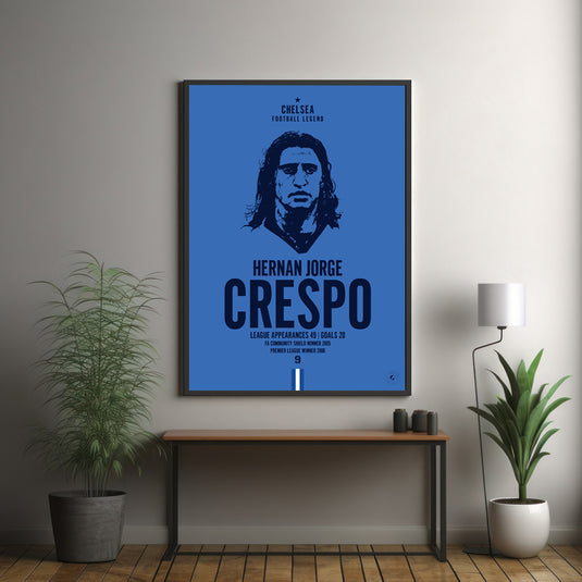 Hernan Crespo Head Poster - Chelsea