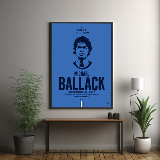 Michael Ballack Head Poster - Chelsea