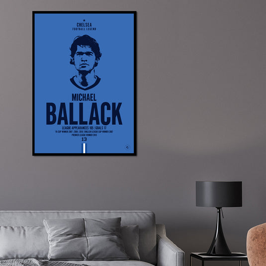 Michael Ballack Chelsea Football Legend Iconic Portrait Print