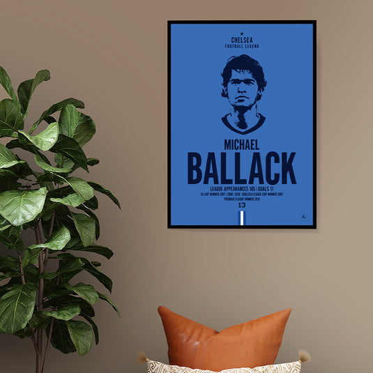 Michael Ballack Chelsea Football Legend Iconic Portrait Print