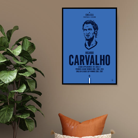 Ricardo Carvalho Chelsea Football Legend Iconic Portrait Print