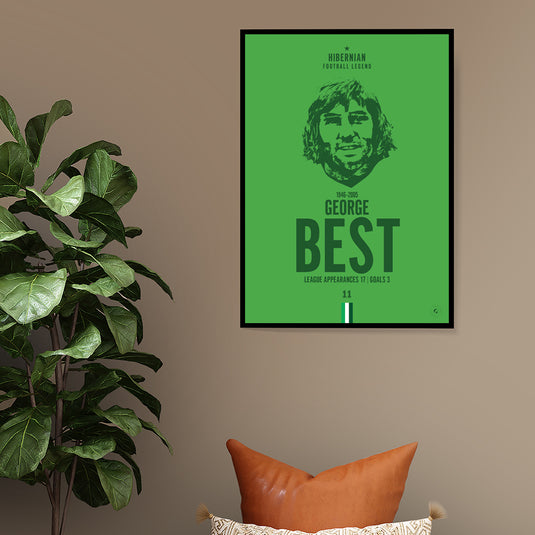 George Best Hibernian Football Legend Iconic Portrait Print