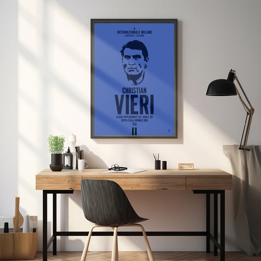 Christian Vieri Head Poster - Inter Milan