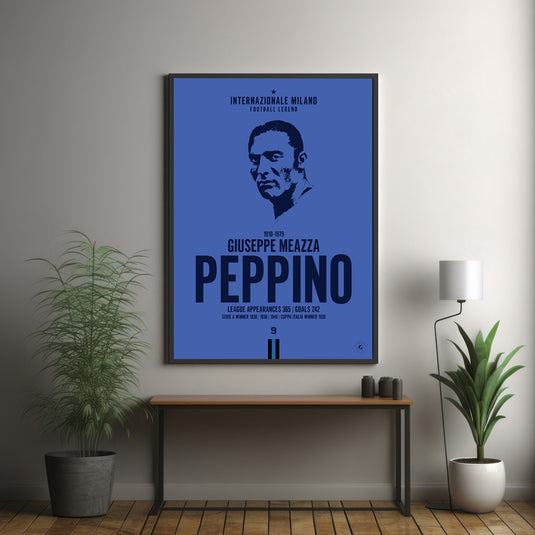 Giuseppe Meazza Head Poster - Inter Milan