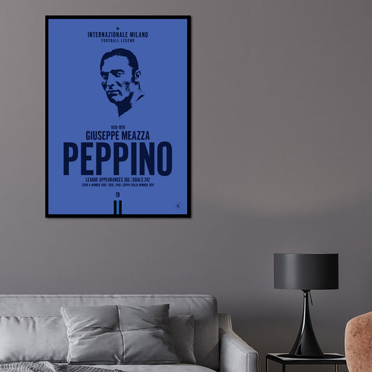 Giuseppe Meazza Head Poster - Inter Milan