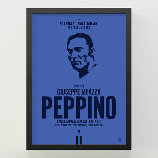 Giuseppe Meazza Head Poster - Inter Milan