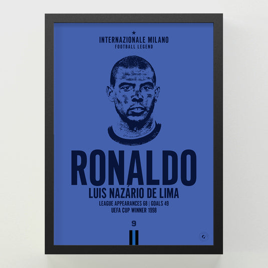 Ronaldo Nazario Head Poster - Inter Milan