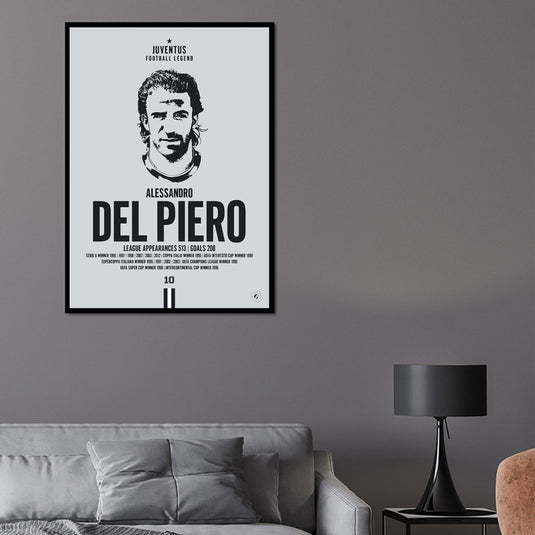 Alessandro Del Piero Head Poster - Juventus