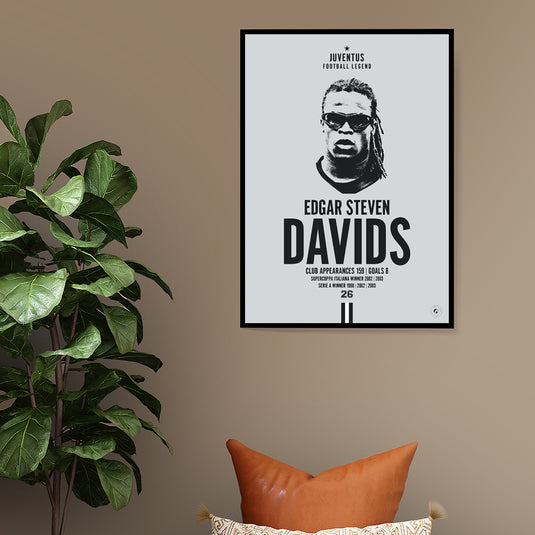 Edgar Davids Head Poster - Juventus