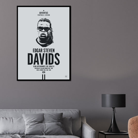 Edgar Davids Head Poster - Juventus