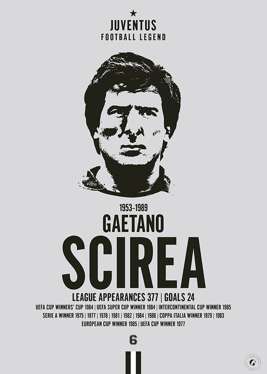 Gaetano Scirea Head Poster - Juventus