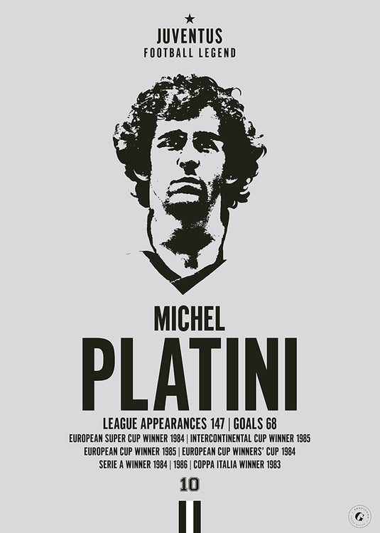 Shop Michel Platini Posters Online - Juventus Legend Posters